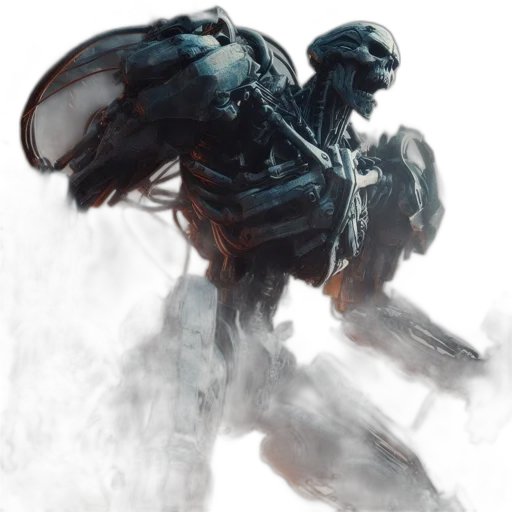 robot, creature, dragon, concept art, fantasy art, comic book art, photorealistic, fog transparent PNG cut-out