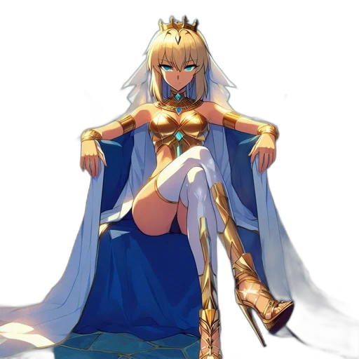 crown, sword, dress, dragon, concept art, fantasy art, anime, pixel art transparent PNG cut-out