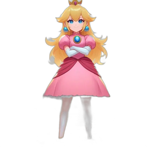 dress, crown, staff, weapon, 3d render, concept art, cartoon, anime transparent PNG cut-out