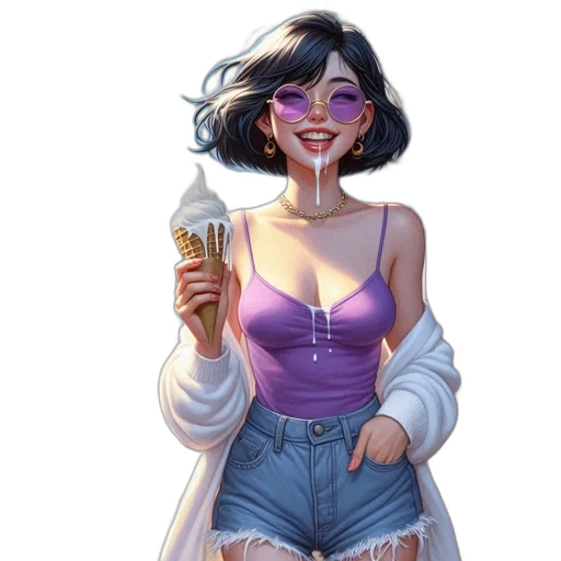 dress, jacket, bottle, staff, concept art, fantasy art, vaporwave, comic book art transparent PNG cut-out