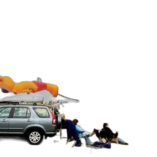 car, umbrella, concept art, group, people, sitting, ground, inflatable transparent PNG cut-out