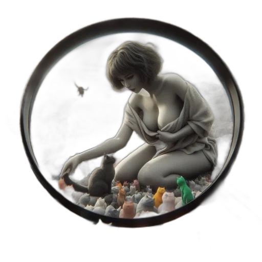 jewelry, concept art, 3d render, photorealistic, pixel art, scene, woman, pensive transparent PNG cut-out