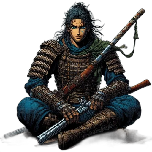 sword, weapon, staff, fantasy art, concept art, pixel art, comic book art, blue transparent PNG cut-out