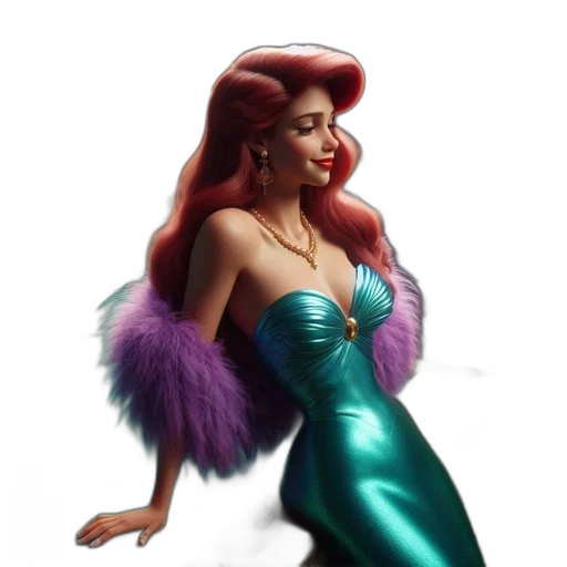 dress, concept art, fantasy art, 3d render, photorealistic, underwater, woman, red transparent PNG cut-out