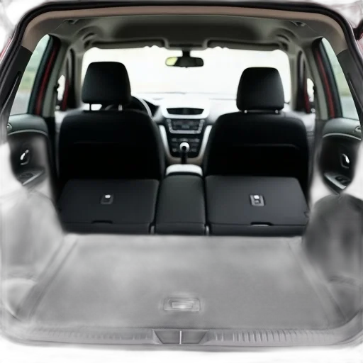 car, interior, rear, seats, folded, down, revealing, large transparent PNG cut-out