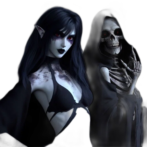 concept art, fantasy art, 3d render, comic book art, dark, blue, monochrome, two transparent PNG cut-out