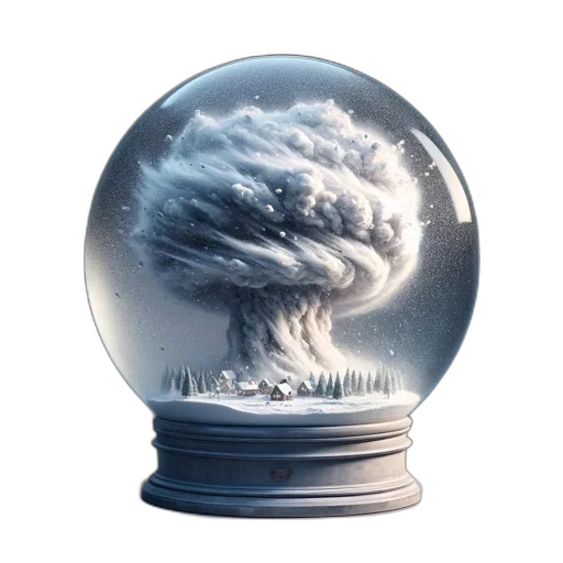 hair, hat, bottle, umbrella, concept art, photorealistic, snow, globe transparent PNG cut-out