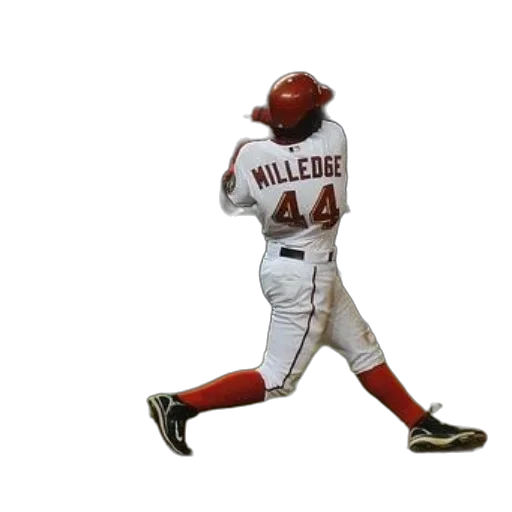 baseball, player, name, milledge, his, jersey, swinging, bat transparent PNG cut-out