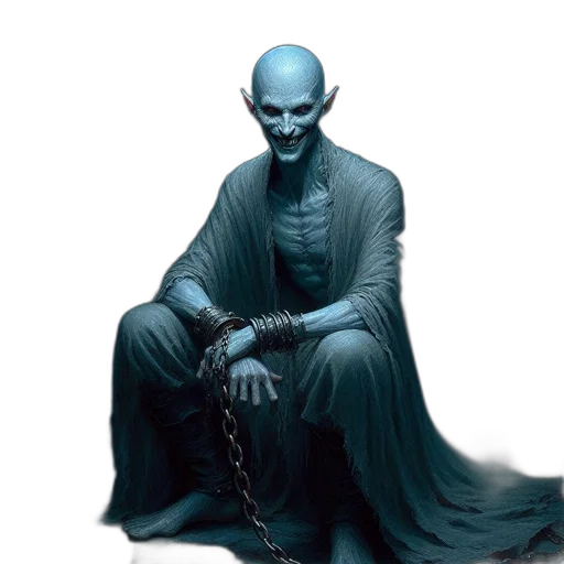 staff, creature, concept art, fantasy art, comic book art, photorealistic, blue, dark transparent PNG cut-out