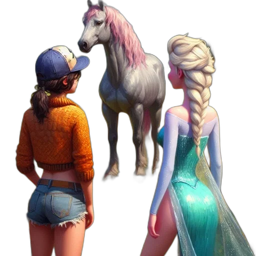 dress, creature, hat, animal, concept art, fantasy art, watercolor, pixel art transparent PNG cut-out