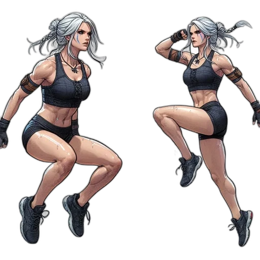 comic book art, concept art, cartoon, pixel art, monochrome, earth tones, illustration, female transparent PNG cut-out