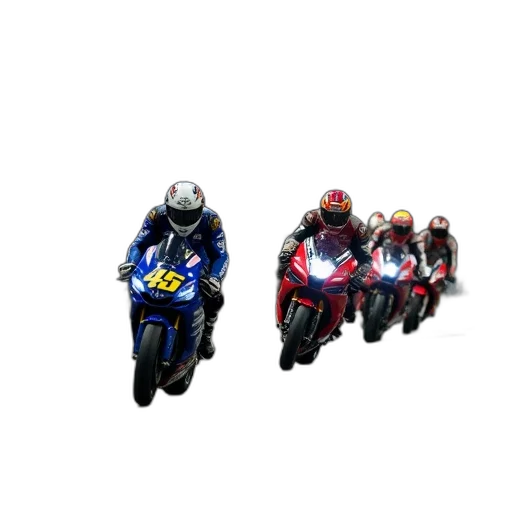 concept art, pixel art, 3d render, photorealistic, group, motorcyclists, racing, track transparent PNG cut-out