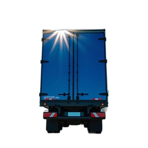 photorealistic, 3d render, concept art, blue, semi-truck, parked, sunny, day transparent PNG cut-out