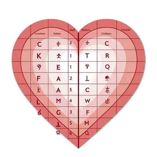 furniture, heart-shaped, chart, grid, pattern, displayed, has, key transparent PNG cut-out