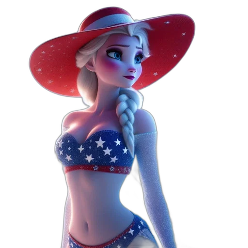 hat, dress, 3d render, concept art, cartoon, fantasy art, female, character transparent PNG cut-out