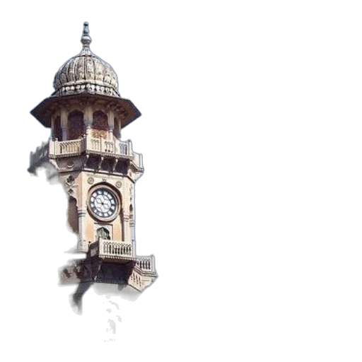 building, 3d render, photorealistic, watercolor, oil painting, clock, tower, yellow transparent PNG cut-out