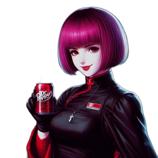 robot, jacket, bottle, cyberpunk, anime, pixel art, comic book art, red transparent PNG cut-out