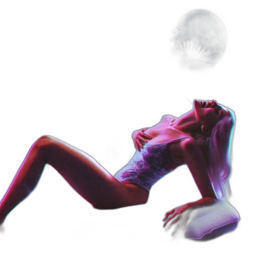creature, robot, mask, hair, concept art, 3d render, vaporwave, cyberpunk transparent PNG cut-out