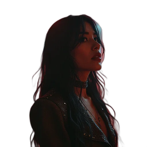 jacket, face, hair, jewelry transparent PNG cut-out