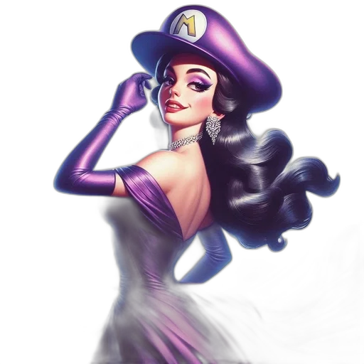 dress, hat, staff, crown, concept art, fantasy art, cartoon, comic book art transparent PNG cut-out