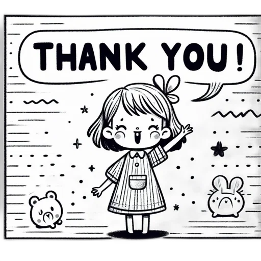 monochrome, drawing, features, smiling, young, girl, short, hair transparent PNG cut-out