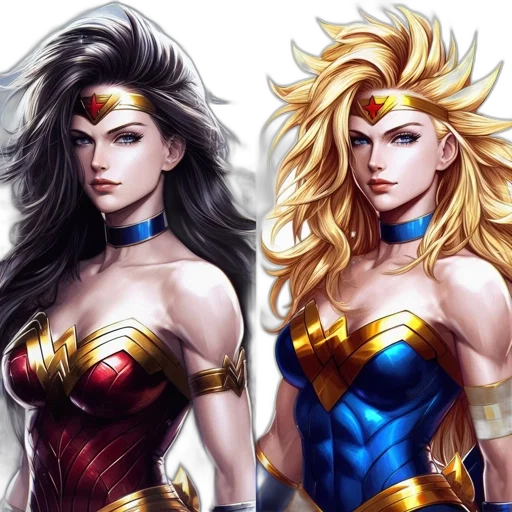 comic book art, fantasy art, concept art, photorealistic, two, portraits, feature, wonder transparent PNG cut-out