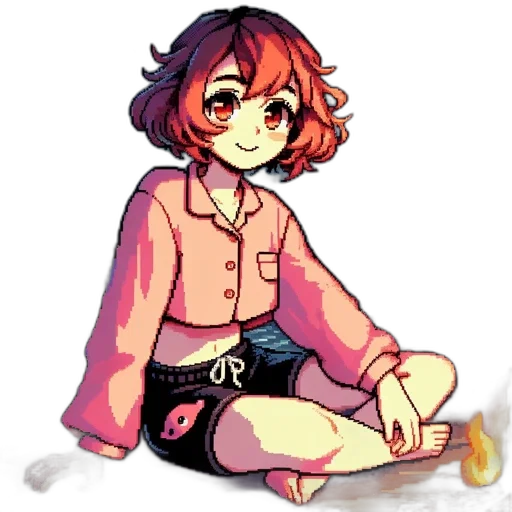 staff, jacket, dress, creature, pixel art, watercolor, concept art, anime transparent PNG cut-out