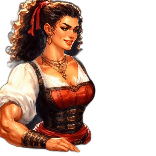 dress, fantasy art, pixel art, concept art, comic book art, old-world, tavern, woman transparent PNG cut-out