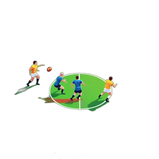 3d render, pixel art, concept art, digital, illustration, rugby, match, progress transparent PNG cut-out