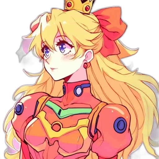 robot, crown, dress, weapon, anime, pixel art, concept art, cartoon transparent PNG cut-out
