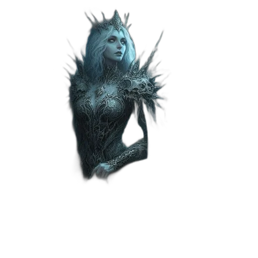 creature, crown, staff, dress, concept art, fantasy art, 3d render, pixel art transparent PNG cut-out