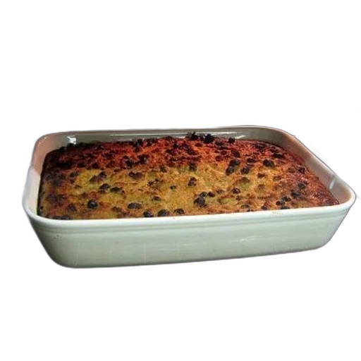 food, rectangular, dish, bread, pudding, baking, oven transparent PNG cut-out