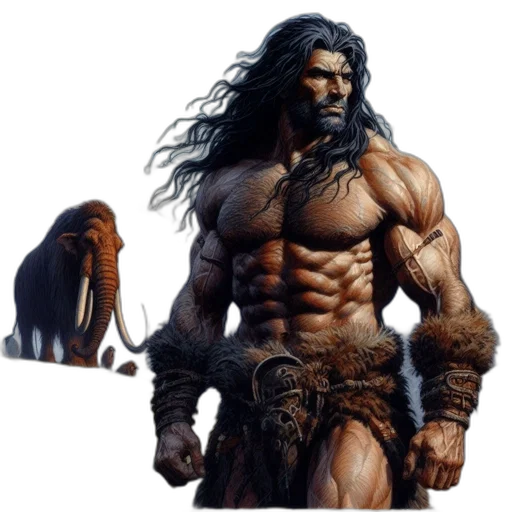 animal, creature, concept art, fantasy art, comic book art, photorealistic, shirtless, muscular transparent PNG cut-out