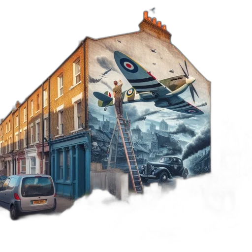building, concept art, photorealistic, watercolor, city street, outer space, person, works transparent PNG cut-out