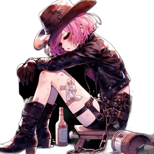 hat, weapon, jacket, animal, cyberpunk, concept art, pixel art, fantasy art transparent PNG cut-out