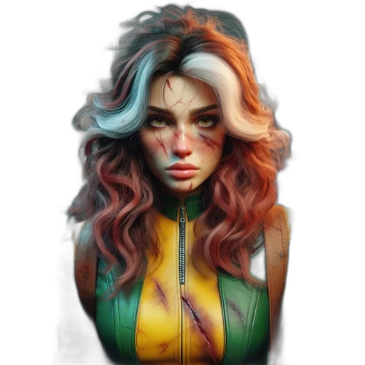 face, mask, dress, comic book art, fantasy art, concept art, photorealistic, colorful transparent PNG cut-out