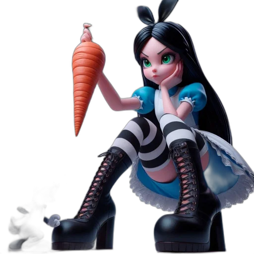 robot, creature, concept art, 3d render, fantasy art, cartoon, alice-like, figure transparent PNG cut-out