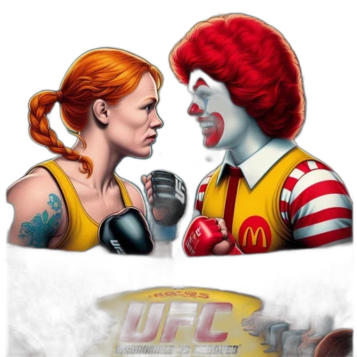 concept art, comic book art, photorealistic, fire, mock-fight, event, redheaded, woman transparent PNG cut-out