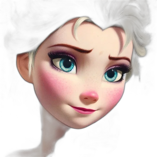 face, crown, 3d render, photorealistic, concept art, fantasy art, snow, pastel transparent PNG cut-out