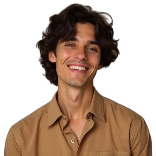face, staff, hair, jacket transparent PNG cut-out