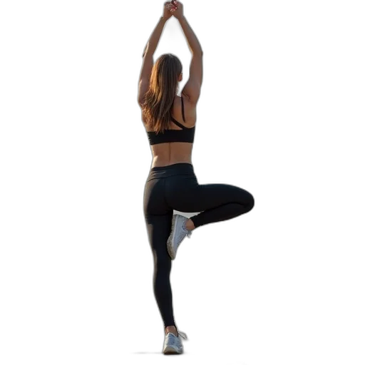 woman, doing, stretching, exercises, bridge, photo transparent PNG cut-out