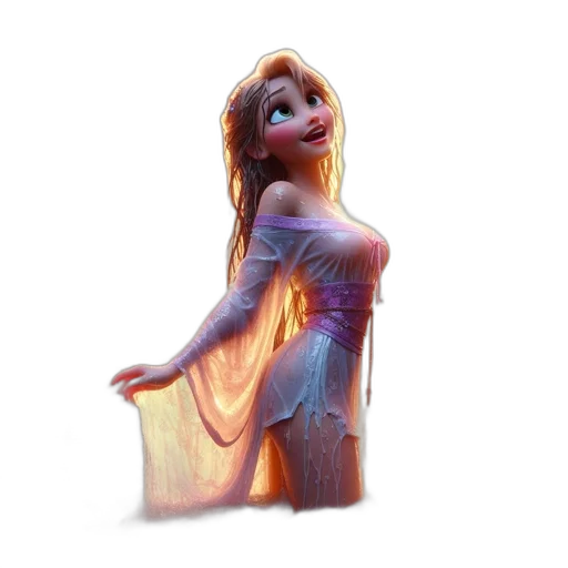 dress, concept art, 3d render, fantasy art, photorealistic, fire, underwater, neon lights transparent PNG cut-out