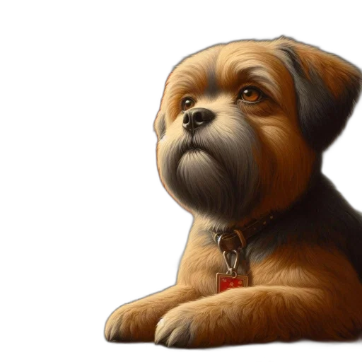 animal, photorealistic, oil painting, concept art, 3d render, illustrated, dog, solemn transparent PNG cut-out