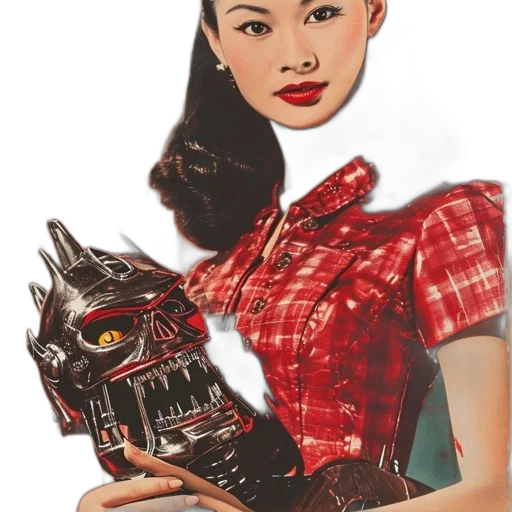 robot, mask, dress, face, photorealistic, comic book art, concept art, fantasy art transparent PNG cut-out