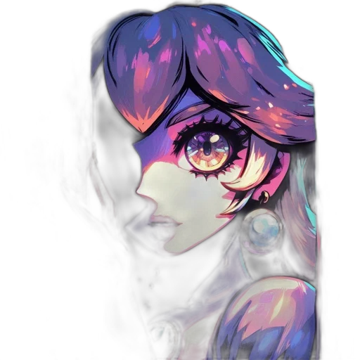 face, mask, robot, creature, vaporwave, anime, watercolor, pixel art transparent PNG cut-out