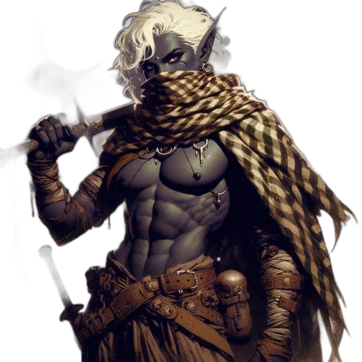 sword, mask, fantasy art, concept art, comic book art, cyberpunk, earth tones, golden transparent PNG cut-out