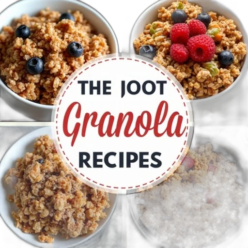 granola, recipe, photo, collage transparent PNG cut-out