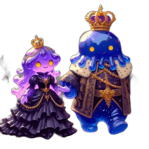 crown, concept art, fantasy art, pixel art, watercolor, dark, blue, colorful transparent PNG cut-out