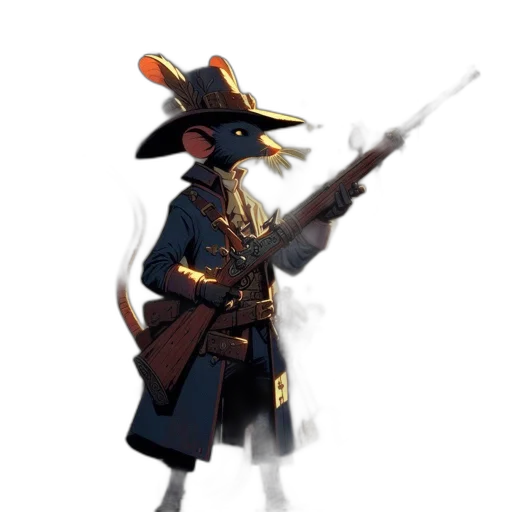 staff, weapon, hat, jacket, concept art, fantasy art, pixel art, comic book art transparent PNG cut-out