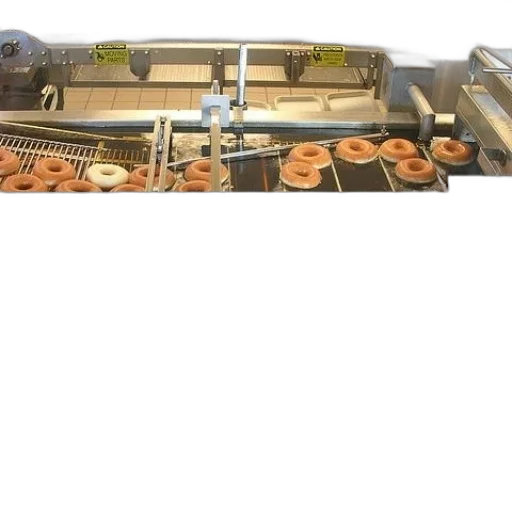 food, furniture, robot, conveyor, belt, donuts, going, through transparent PNG cut-out